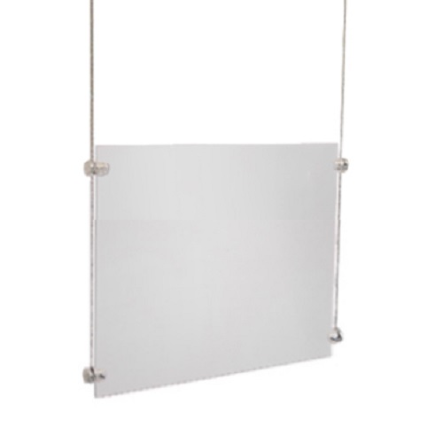 Hanging protective acrylic screen panel